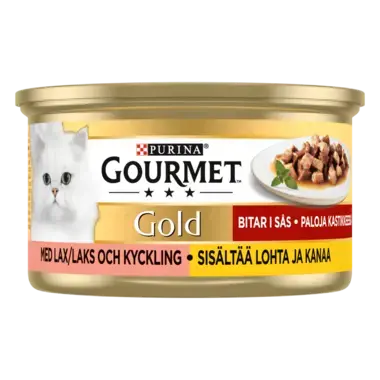 GOURMET® Gold Bitar i sås med Lax & Kyckling