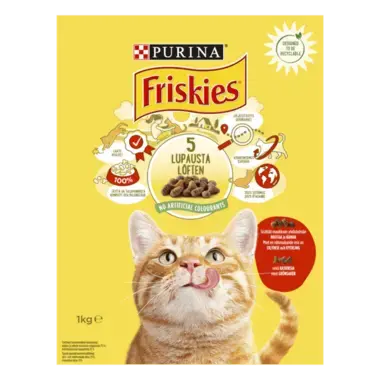 Friskies® Adult med en välsmakande mix av Ox och Kyckling med Grönsaker