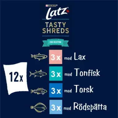 Latz® Tasty Shreds Fish Selection i sås