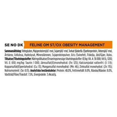 PRO PLAN® VETERINARY DIETS Feline OM St/Ox Obesity Management (Torrfoder)